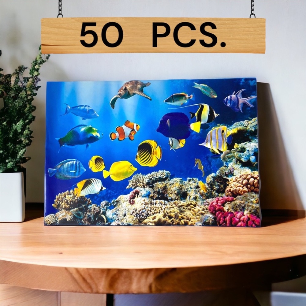 50 10X13 Poly Mailers Ocean Coral Reef With Fish, Turtle, Seahorse PRICE IS FIRM - Picture 2 of 8